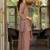 Peach Embroidered Straight Kurta Trousers Dupatta Set