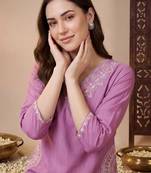Women Ethnic Motifs Embroidered Regular Thread Work Kurta with Trousers