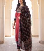 Women Ethnic Motifs Embroidered Regular Mirror Work Pure Cotton Kurta with Trousers & With Dupatta