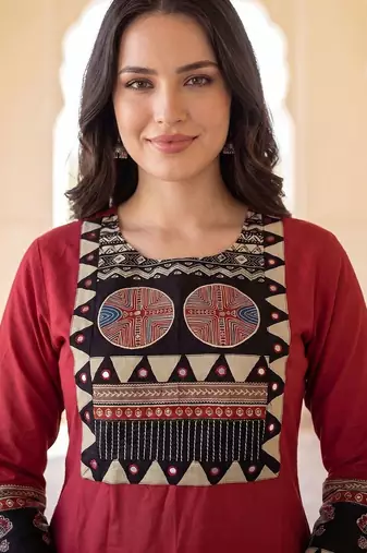 Women Ethnic Motifs Embroidered Regular Mirror Work Pure Cotton Kurta with Trousers & With Dupatta