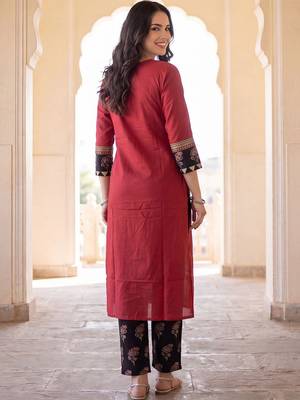 Women Ethnic Motifs Embroidered Regular Mirror Work Pure Cotton Kurta with Trousers & With Dupatta 4