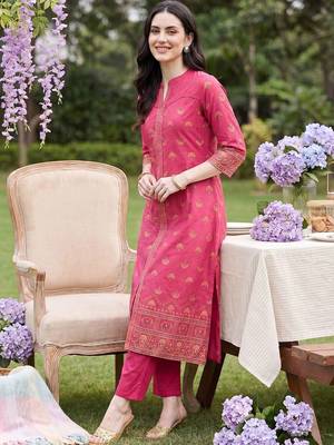Women Ethnic Motifs Printed Regular Pure Cotton Kurta with Trousers 1