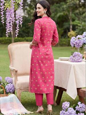 Women Ethnic Motifs Printed Regular Pure Cotton Kurta with Trousers 4
