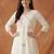 Women Floral Embroidered Angrakha Thread Work Pure Cotton Kurta with Trousers