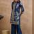 Floral Printed Mandarin Collar Mirror Work Straight Kurta With Palazzos