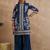 Floral Printed Mandarin Collar Mirror Work Straight Kurta With Palazzos
