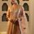 Ethnic Motifs Woven Design Zari Round Neck Straight Kurta & Trousers With Dupatta