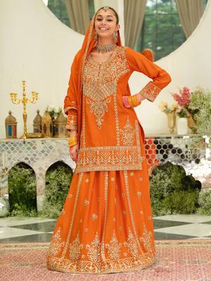 Women Ethnic Motifs Embroidered Kurta with Skirt & Dupatta 1