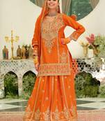 Women Ethnic Motifs Embroidered Kurta with Skirt & Dupatta