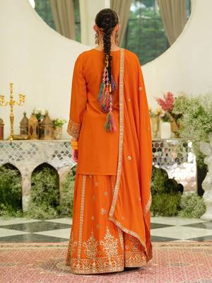Women Ethnic Motifs Embroidered Kurta with Skirt & Dupatta 4
