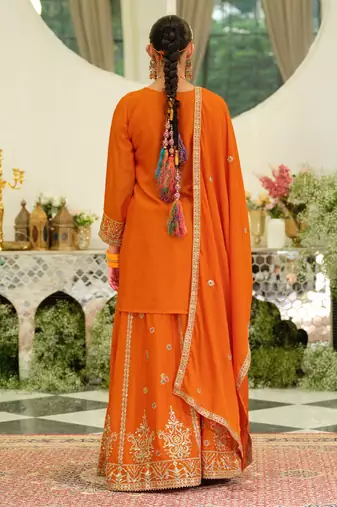 Women Ethnic Motifs Embroidered Kurta with Skirt & Dupatta