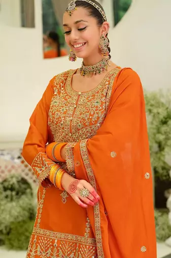 Women Ethnic Motifs Embroidered Kurta with Skirt & Dupatta