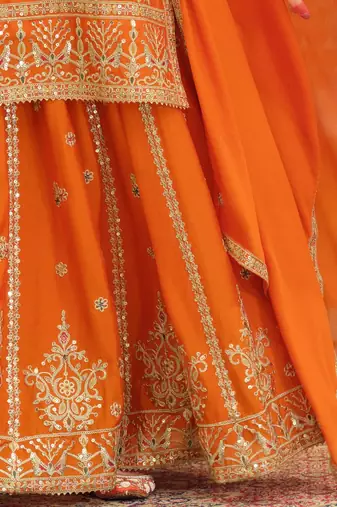 Women Ethnic Motifs Embroidered Kurta with Skirt & Dupatta