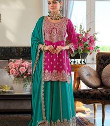 Women Ethnic Motifs Embroidered Regular Mirror Work Kurta with Palazzos & With Dupatta