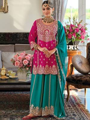 Women Ethnic Motifs Embroidered Regular Mirror Work Kurta with Palazzos & With Dupatta 2