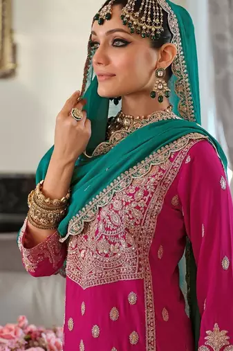 Women Ethnic Motifs Embroidered Regular Mirror Work Kurta with Palazzos & With Dupatta