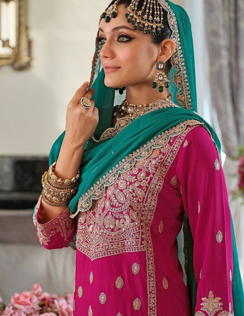 Women Ethnic Motifs Embroidered Regular Mirror Work Kurta with Palazzos & With Dupatta