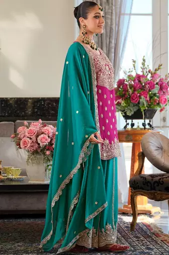 Women Ethnic Motifs Embroidered Regular Mirror Work Kurta with Palazzos & With Dupatta