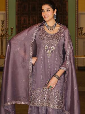 Women Paisley Embroidered Regular Beads and Stones Kurta with Palazzos & With Dupatta 5