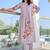 Women Floral Embroidered Thread Work Pure Cotton Kurta with Trousers