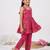 Magenta poly rayon paisley digital printed set for girls kid