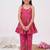 Magenta poly rayon paisley digital printed set for girls kid