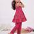 Magenta poly rayon paisley digital printed set for girls kid