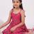 Magenta poly rayon paisley digital printed set for girls kid