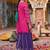 Floral Embroidered Sequinned Chinon Straight Kurta With Palazzos & Dupatta