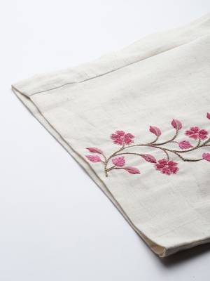 Floral Embroidered Thread Work Pure Cotton Kurta with Palazzos 7