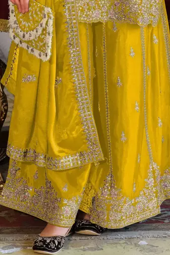 Women Ethnic Motifs Embroidered Kurta with Sharara & With Dupatta