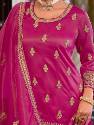 Women Ethnic Motifs Embroidered Mirror Work Kurta with Palazzos & With Dupatta 3