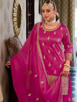Women Ethnic Motifs Embroidered Mirror Work Kurta with Palazzos & With Dupatta 5