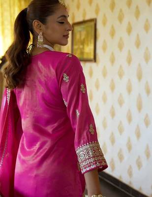 Women Ethnic Motifs Embroidered Mirror Work Kurta with Palazzos & With Dupatta 7