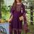 Floral Yoke Design Tie-Up Neck Thread Work A-Line Kurta & Trousers With Dupatta