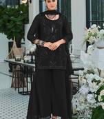 Women Ethnic Motifs Embroidered Regular Sequinned Kurta with Palazzos & With Dupatta