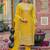 Floral Embroidered V-Neck Zari Organza Kurta With Trousers And Dupatta