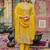 Floral Embroidered V-Neck Zari Organza Kurta With Trousers And Dupatta
