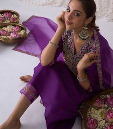Women Ethnic Motifs Embroidered Anarkali Kurta with Trousers & Dupatta