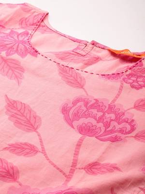 Floral Printed Pure Cotton Kurta with Trousers & With Dupatta 2