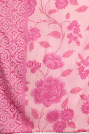 Floral Printed Pure Cotton Kurta with Trousers & With Dupatta