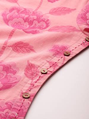 Floral Printed Pure Cotton Kurta with Trousers & With Dupatta 8
