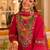 Floral Embroidered Thread Work A-Line Kurta With Trousers & Dupatta
