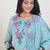Floral Embroidered Thread Work Pure Cotton Straight Kurta & Trousers With Dupatta