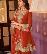 Women Ethnic Motifs Embroidered Regular Kurta with Sharara & With Dupatta