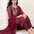 Women Bandhani Printed Regular Thread Work Kurta with Trousers & With Dupatta