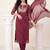 Women Bandhani Printed Regular Thread Work Kurta with Trousers & With Dupatta