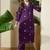 Women Ethnic Motifs Printed Regular Thread Work Pure Cotton Kurta with Trousers