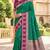 Sea green soft banarasi silk saree with zari weaving  design with contrast blouse