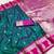 Teal  soft banarasi silk saree with zari weaving  design with contrast blouse